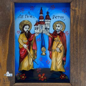 Icoană pe sticlă Sfinții Apostoli Petru și Pavel