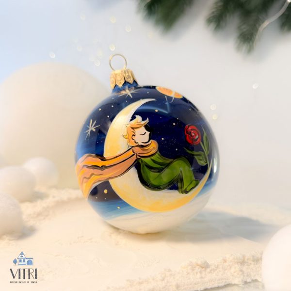 Glob pictat manual Micul prinț în călătoria cosmică