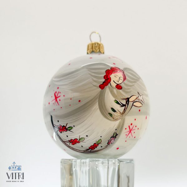 Glob pictat manual Îngerul cu Steaua de Crăciun