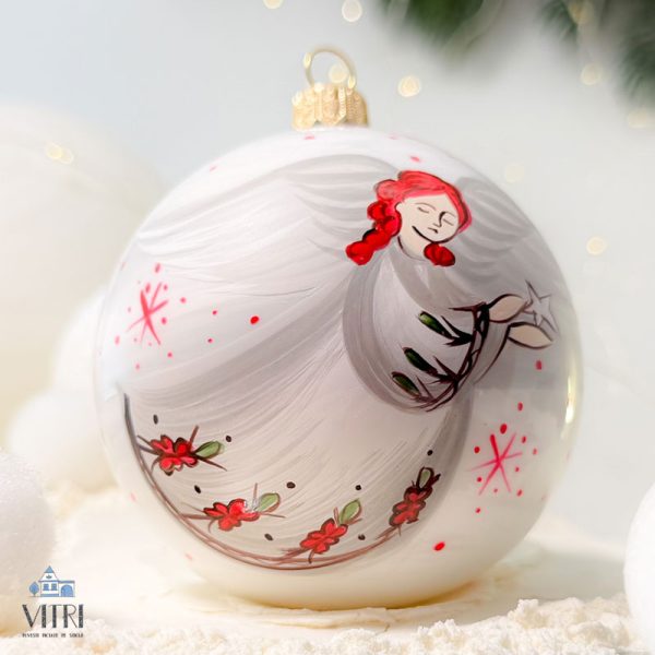 Glob pictat manual Îngerul cu Steaua de Crăciun