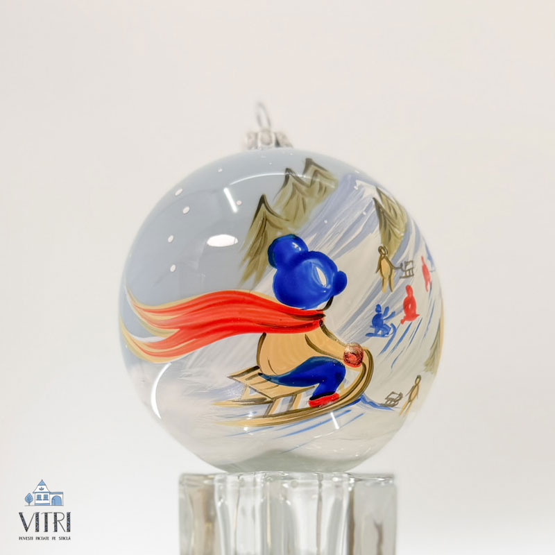 Glob pictat manual Iarna pe uliță - imagine 2