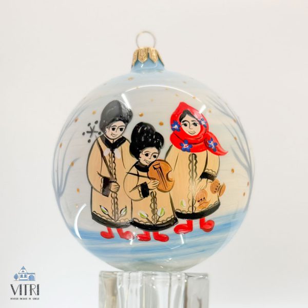 Glob pictat manual Colindători din Maramureș