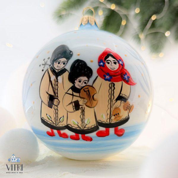 Glob pictat manual Colindători din Maramureș