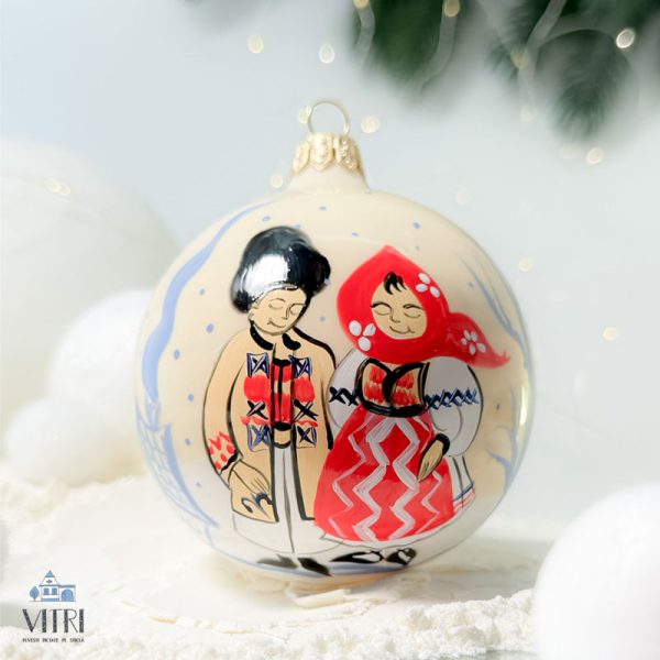 Glob pictat manual Colindători din Transilvania