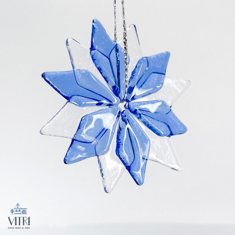 Decorațiune sticlă fuzionată - Fulg de nea - imagine 3