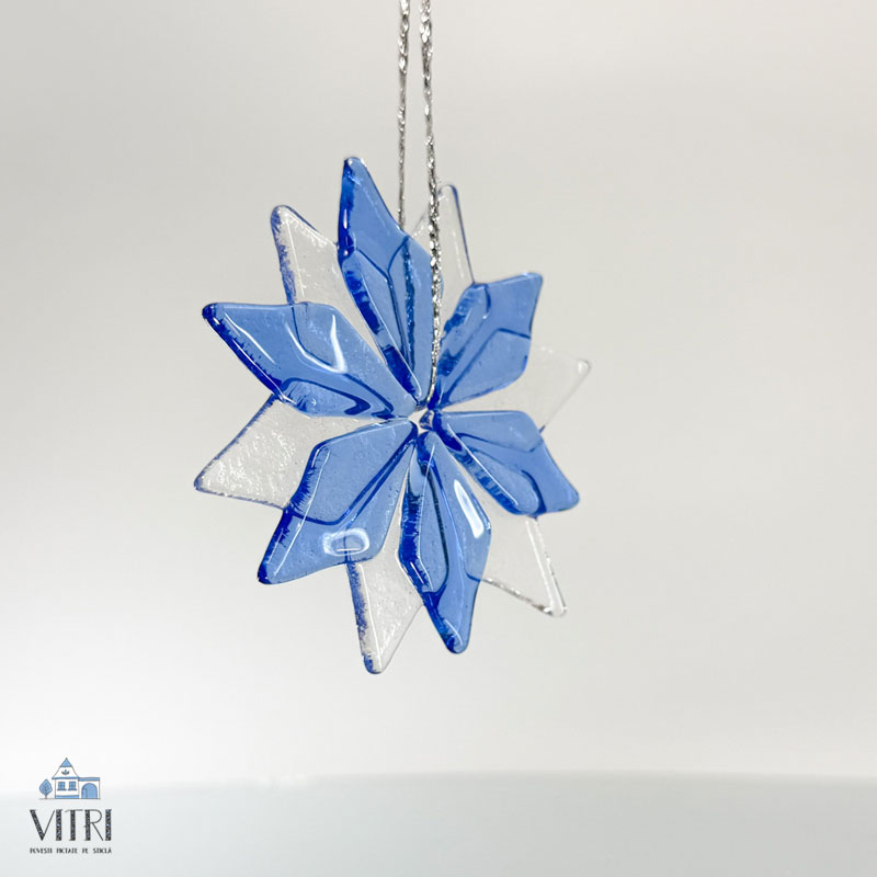 Decorațiune sticlă fuzionată - Fulg de nea - imagine 4