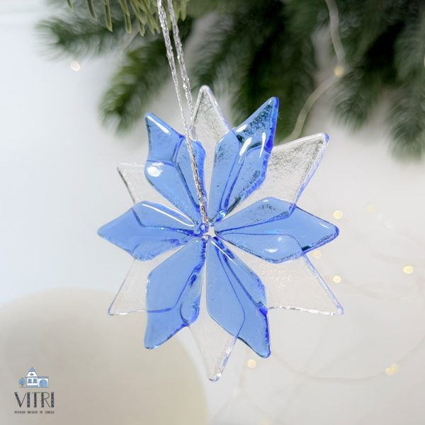 Decorațiune sticlă fuzionată – Fulg de nea